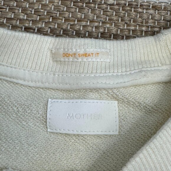 MOTHER The Square Bummer Sweatshirt Crewneck Pullover Ivory Cream Size Small - Picture 7 of 13